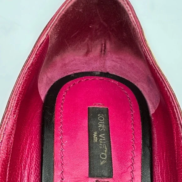 Louis Vuitton Monogram Canvas Pink Gold Lock Buckle Pumps Heels Shoes 8.5/39 - Picture 12 of 14